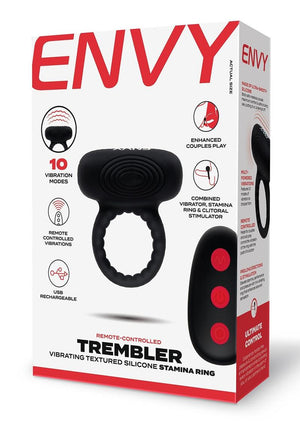 Envy Trembler Remote Vibe Stamina Ring - Black