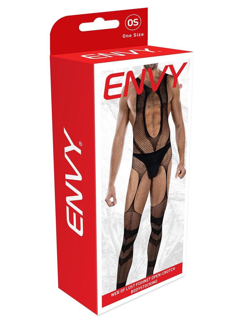 Fishnet Open-Crotch Bodystocking Envy Menswear Fishnet Open-Crotch Bodystocking Envy Menswear