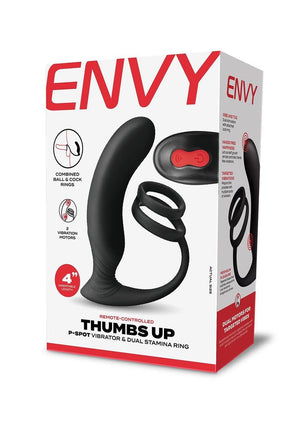 Envy Remote Prostate Vibe and Cock Ring - Black