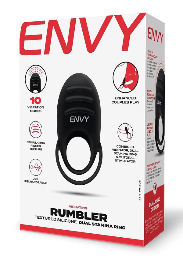 Rumbler Vibrating Textured Dual Stamina Ring Envy Menswear Rumbler Vibrating Textured Dual Stamina Ring Envy Menswear