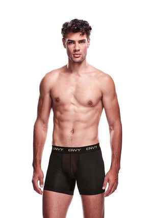 Envy Mesh Long Boxer - Black - Large - Medium